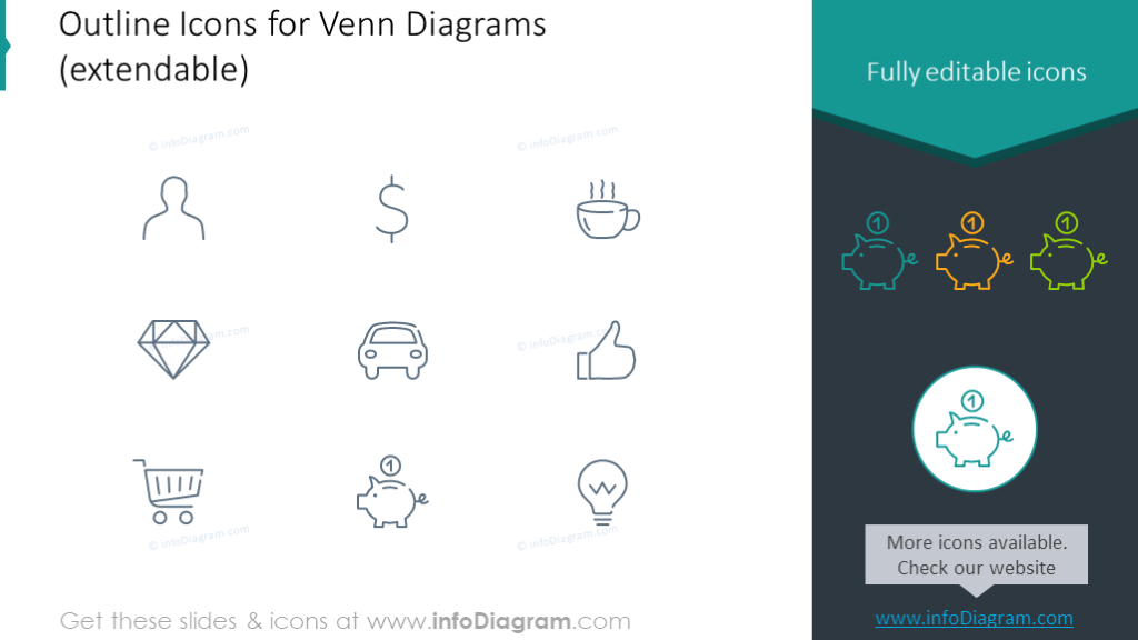 Outline symbols set for intersection diagrams