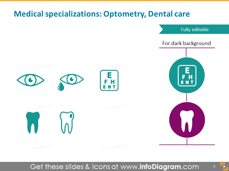 Medical specialist ophthalmologist dentist dental icon