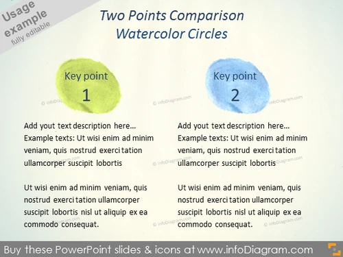 Watercolor circle Aquarelle key point powerpoint icon