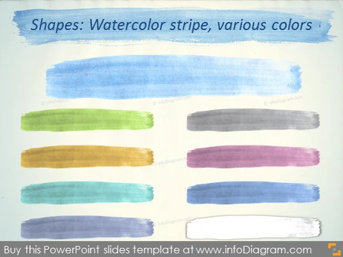 Water color title stripe slide SmartArt pptx template
