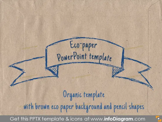 Eco paper PowerPoint template Organic brown paper pencil
