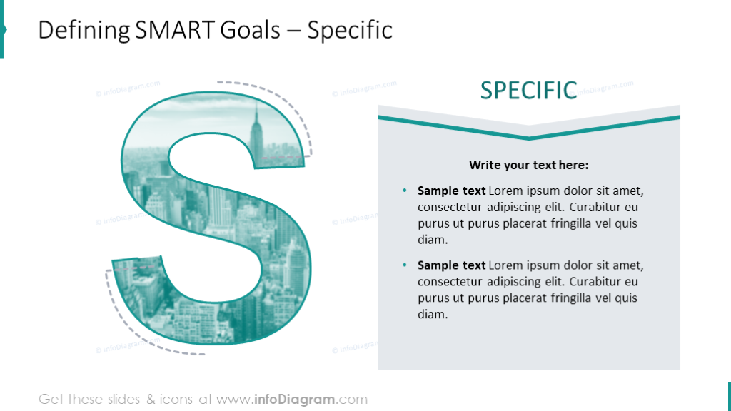 Defining SMART goals for presenting Specific criteria