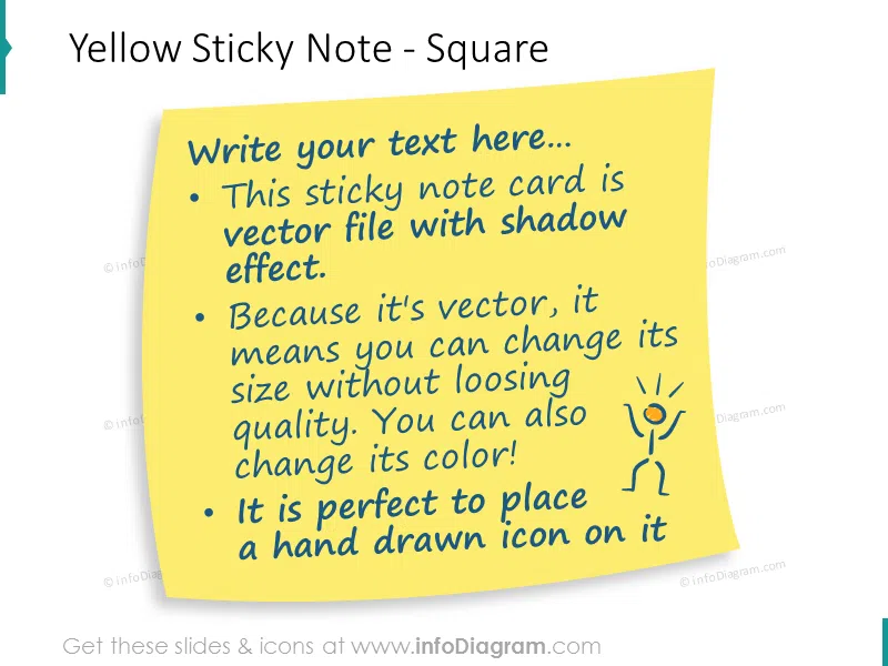 Yellow sticky Note square transparent shadow