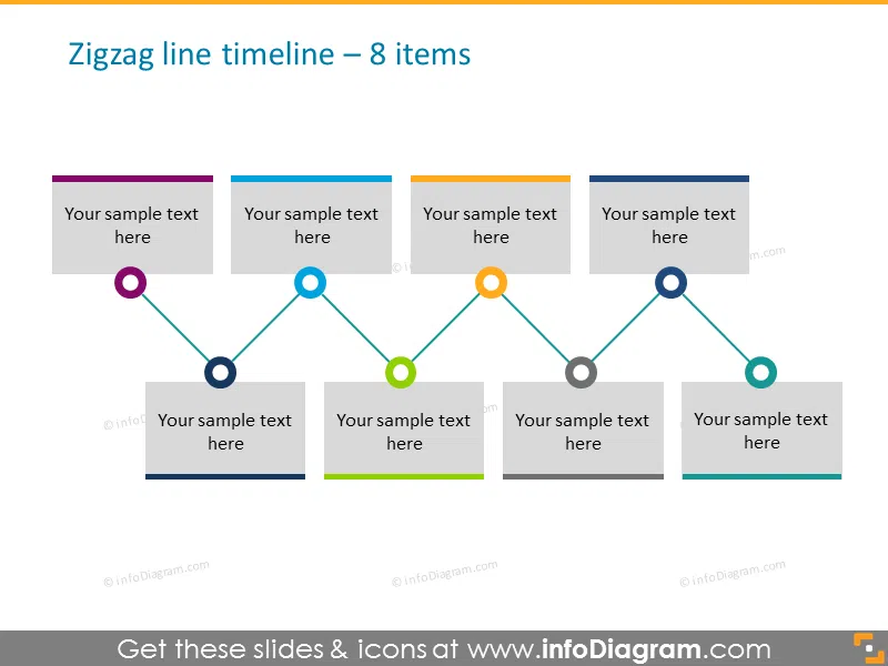 history timeline template 8 elements in line