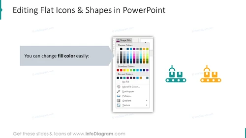 Editability of flat icons and shapes in PowerPoint