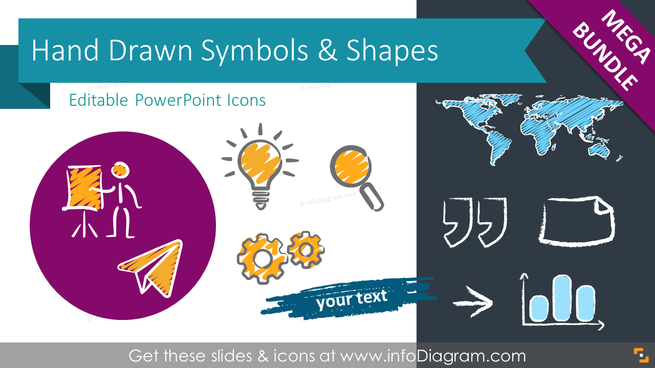 All Hand Drawn Icons and Diagram Shapes (PPT graphics Mega-Bundle)