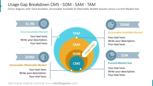 Usage Gap Breakdown CMS - SOM - SAM - TAM