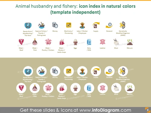 33 modern flat agriculture icons for animal husbandry ppt slides