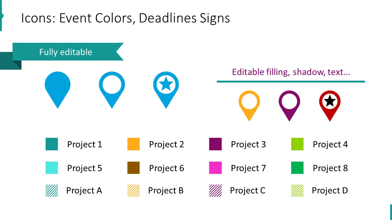 Icons: Event Colors, Deadlines Signs