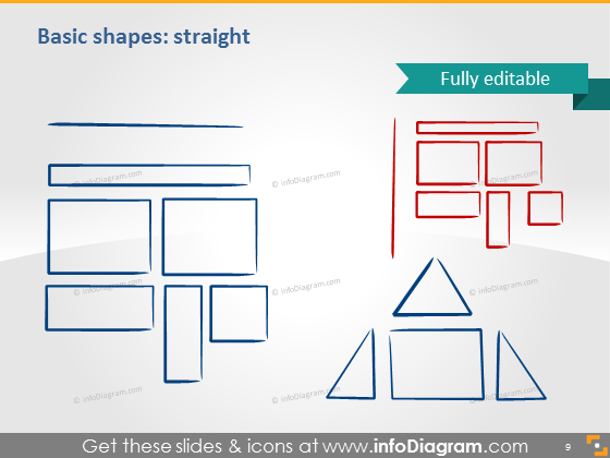 Shapes triangle rectangle icons ppt clipart