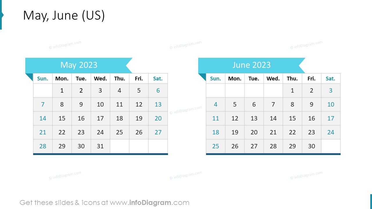 May June 2022 US Calendar