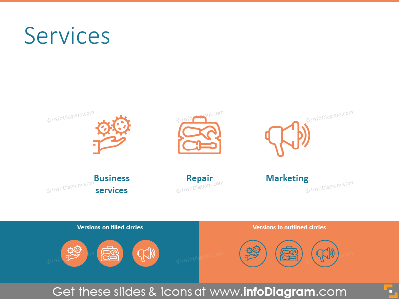 Services related icons set