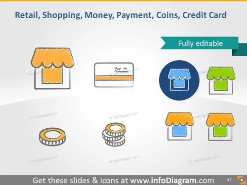 Retail: shopping, money, payment, coins, credit card
