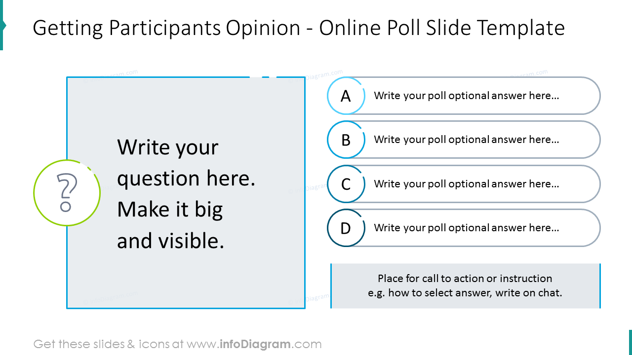 Getting participants opinion: online poll slide template