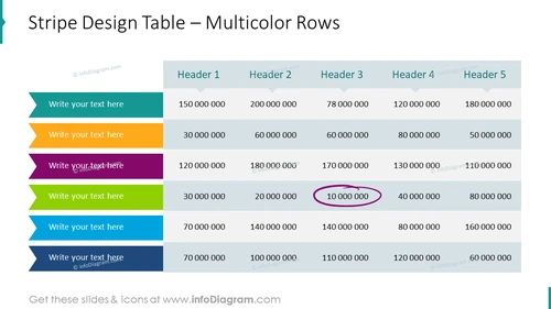 Stripe Design Table – Multicolor Rows