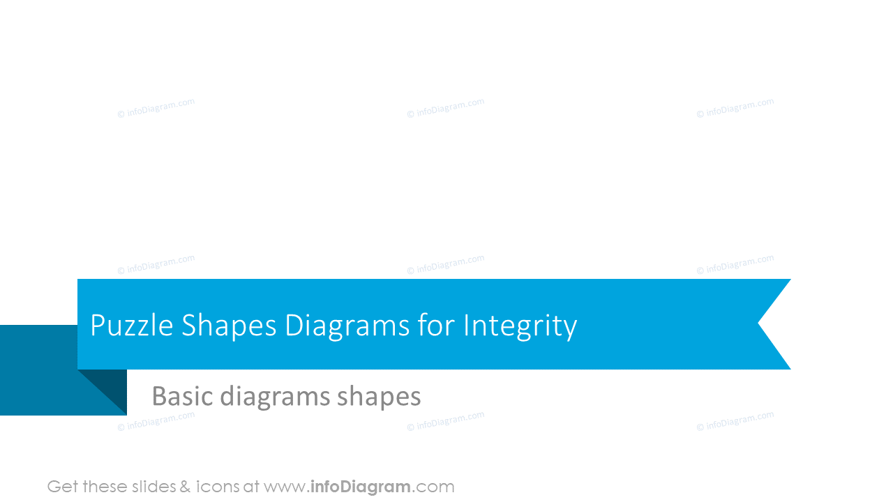 Puzzle shapes diagrams for integrity section slide