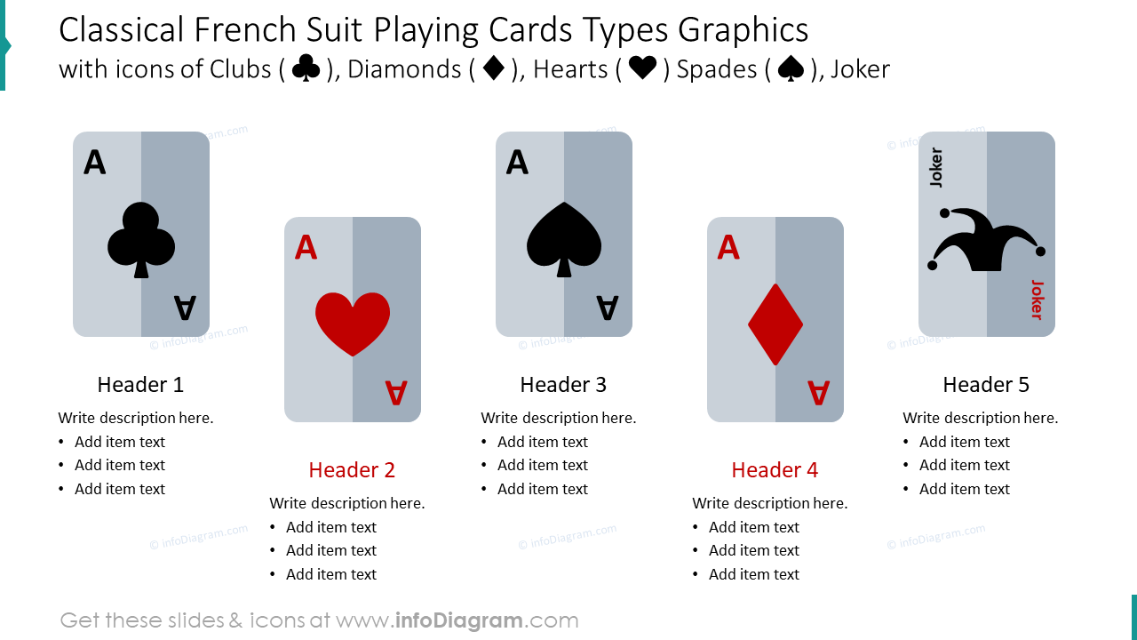 Classical french suit playing cards graphics