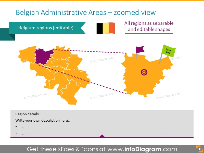 Belgian administrative zoomed map