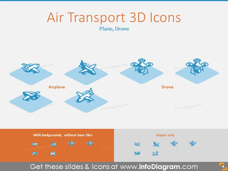 Air Transport 3D Icons
