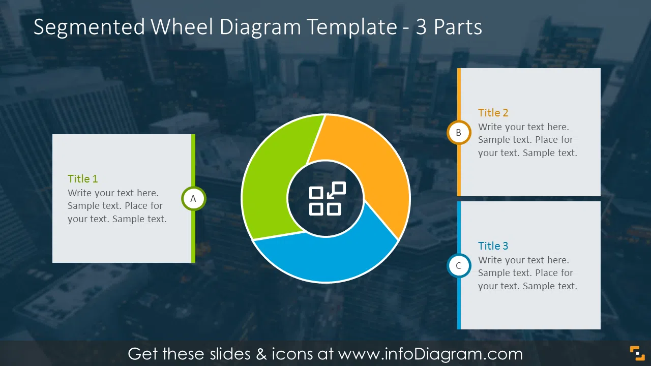 Segmented wheel diagram for 3 items