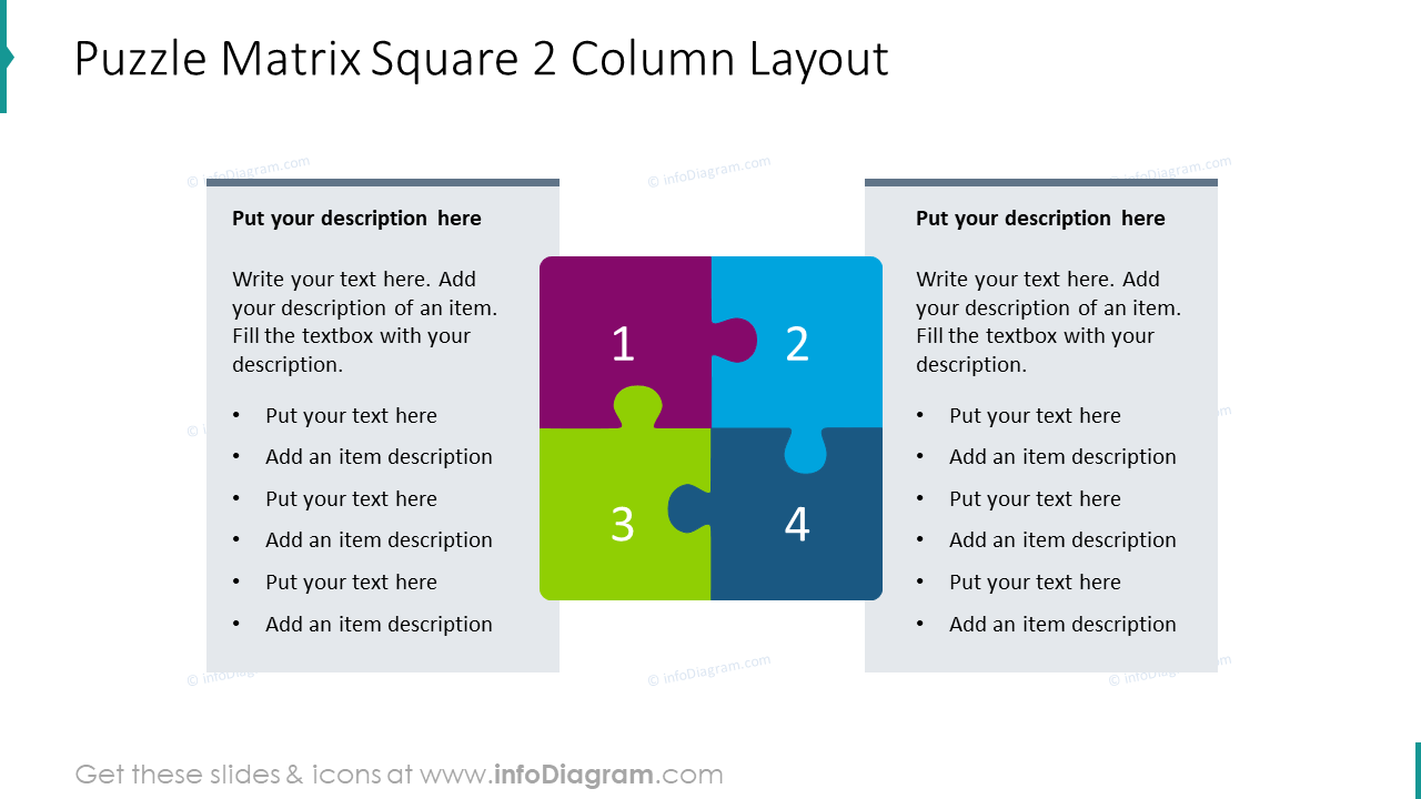 Puzzle matrix square for 2 column layout