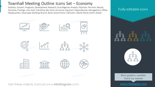 Townhall Meeting Outline Icons Set – Economy