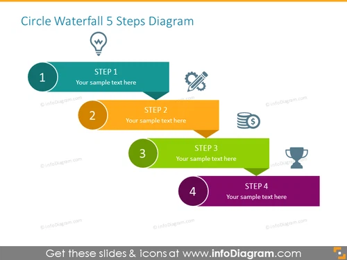 Steps Diagram Template for 4 Items 