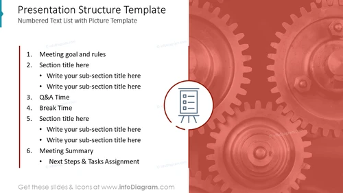 Presentation Structure Template: Numbered Text List with Picture Template