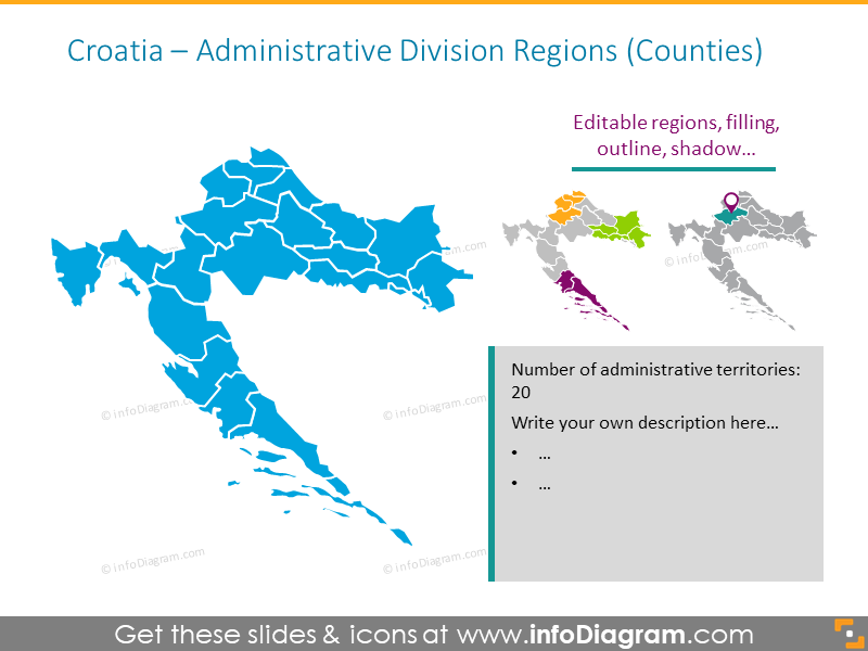 Croatia Administrative Division Regions
