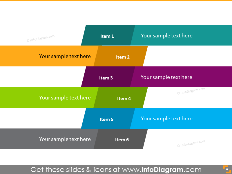 parallel item list powerpoint slide design icons
