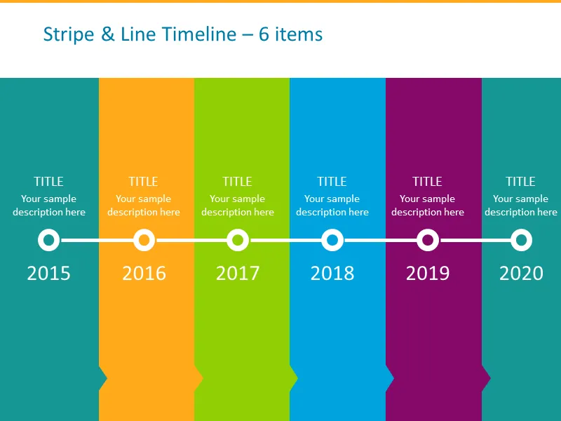 vertical timeline template colorful 