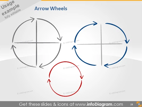 quarter arrow handmade drawing shape circle pptx