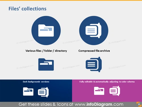 symbol file folder directory compressed archive icon ppt