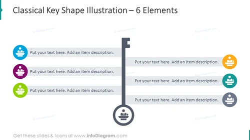 Classical key shape slide placing 6 elements