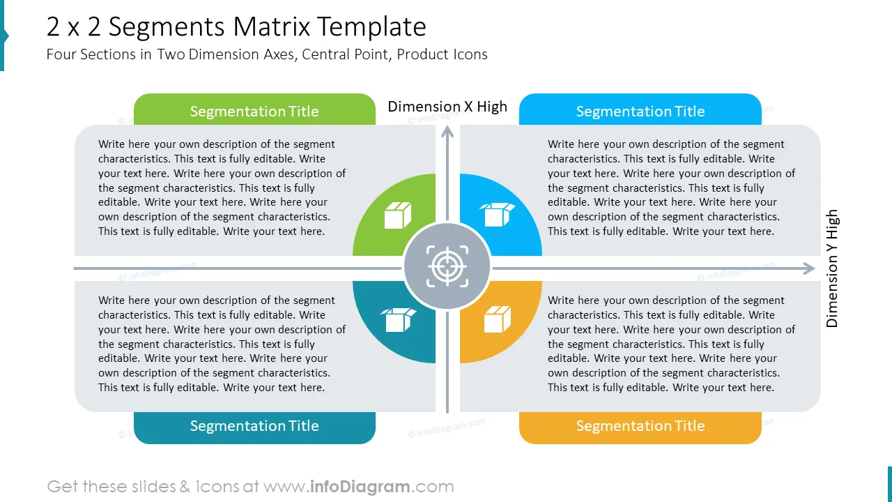 2 x 2 Segments Matrix Template
