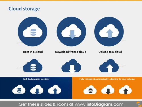 cloud storage download upload pictogram powerpoint clipart
