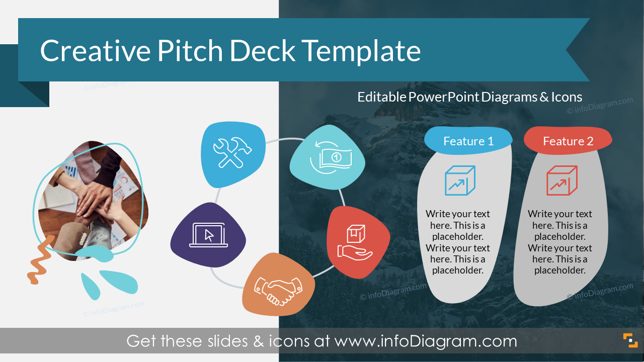 Creative Investor Pitch Deck, Organic Blob Shapes (PPT Template)