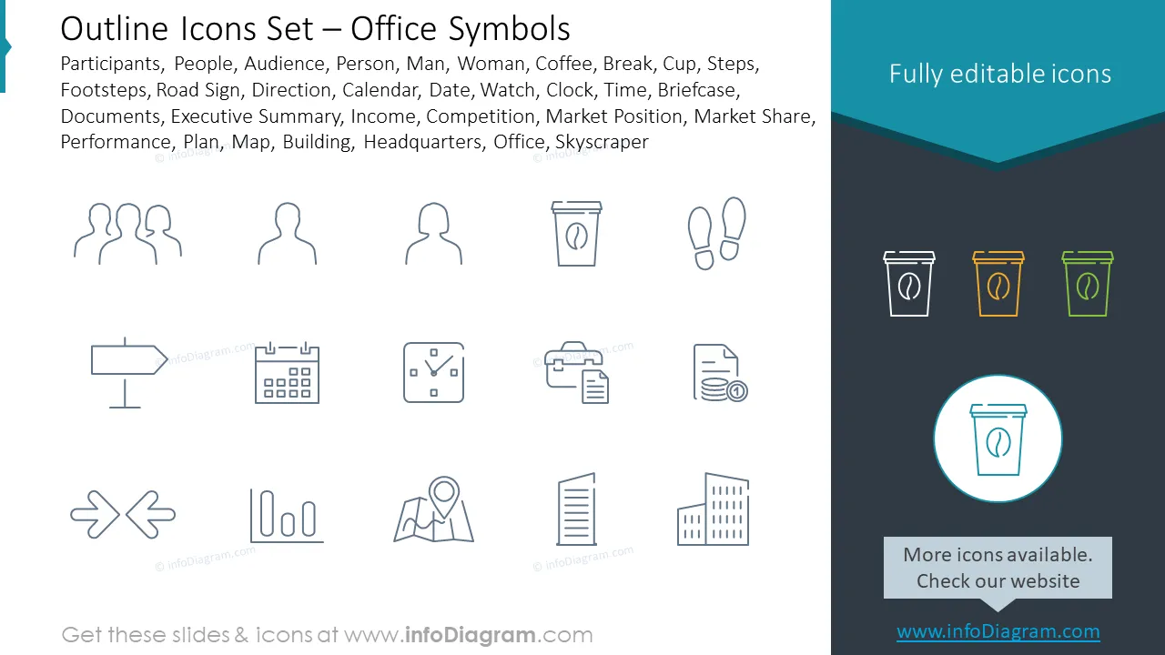 Outline Icons Set – Office Symbols