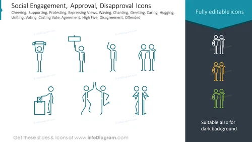 Social Engagement, Approval, Disapproval Icons