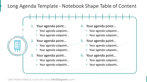 Long Agenda With Notebook Shape Template