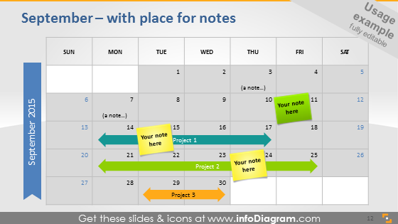September 2015 notes slide powerpoint project timeline