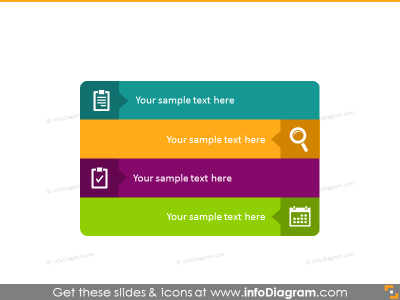 Editable Infographic Template Of Diagram With Four Square Blocks, Icons,  Titles And Sample Text, Multicolored Version Royalty Free SVG, Cliparts,  Vectors, and Stock Illustration. Image 52824068.