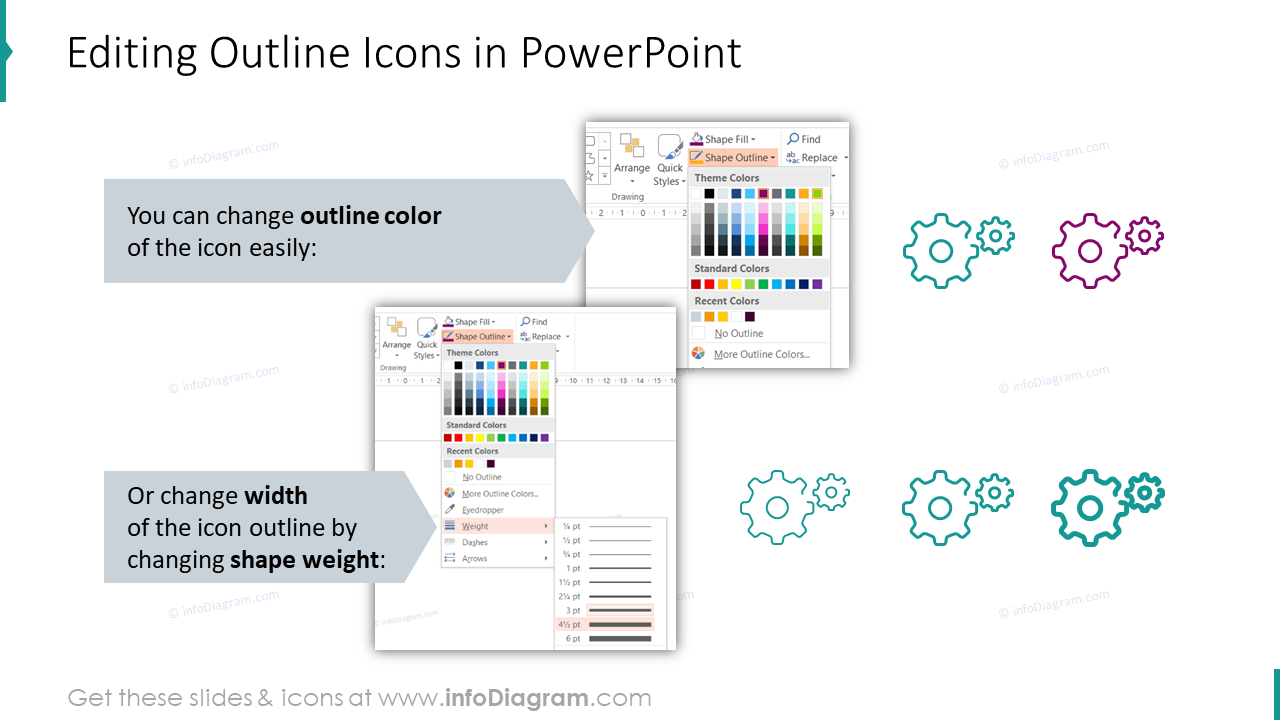 Editability of outline icons in PowerPoint