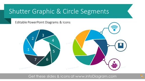 Shutter Graphic & Circle Segment Diagrams (PPT Template)