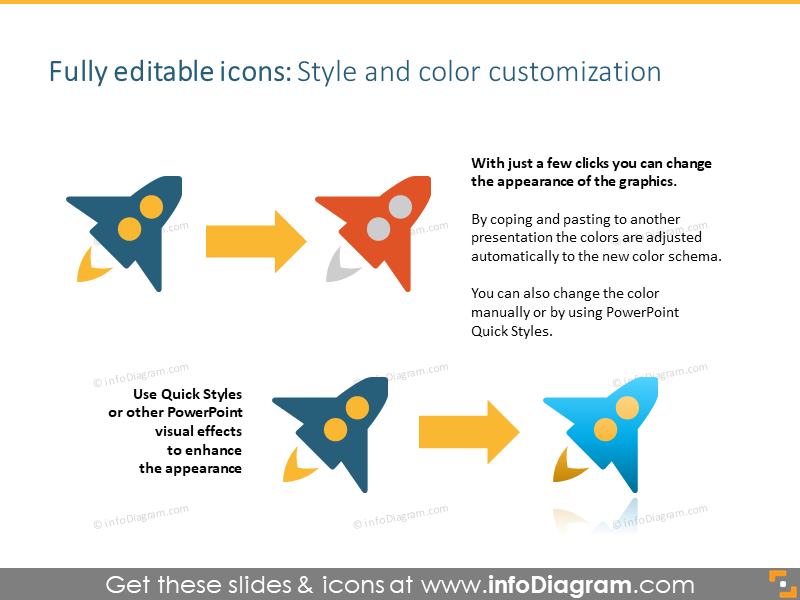 Style and color customization of icons
