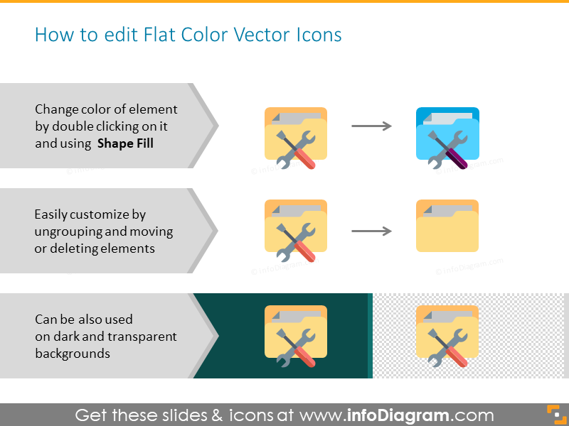 How to edit Flat Color Vector Icons