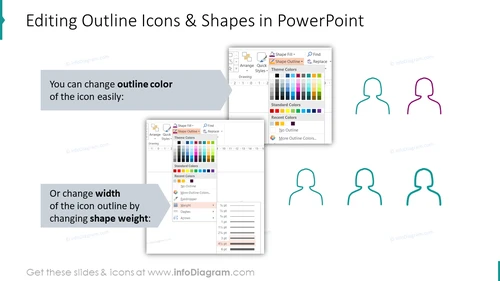 Editability of outline icons & shapes in PowerPoint