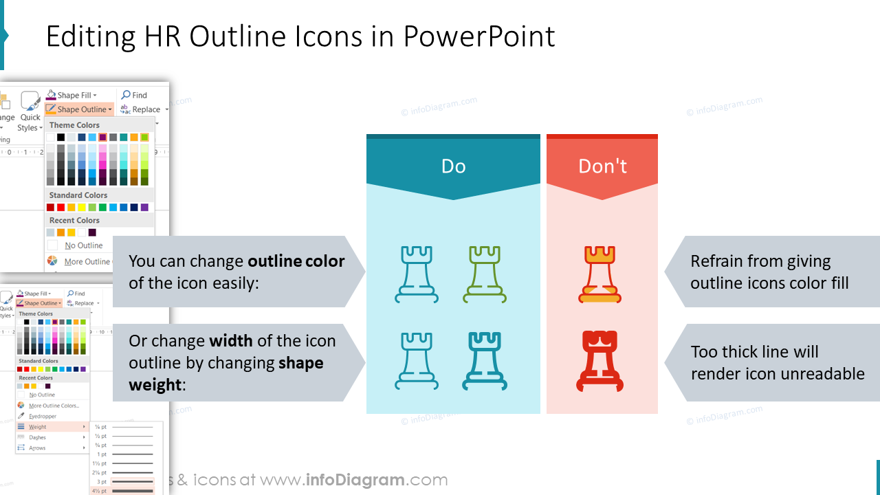 Editing HR Outline Icons in PowerPoint