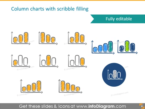 Column charts with scribble filling