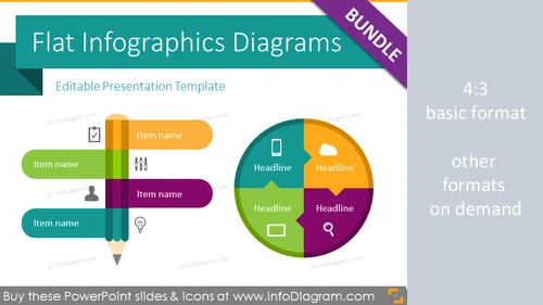 Flat Infographic Templates Design Bundle (PPT diagrams and icons)